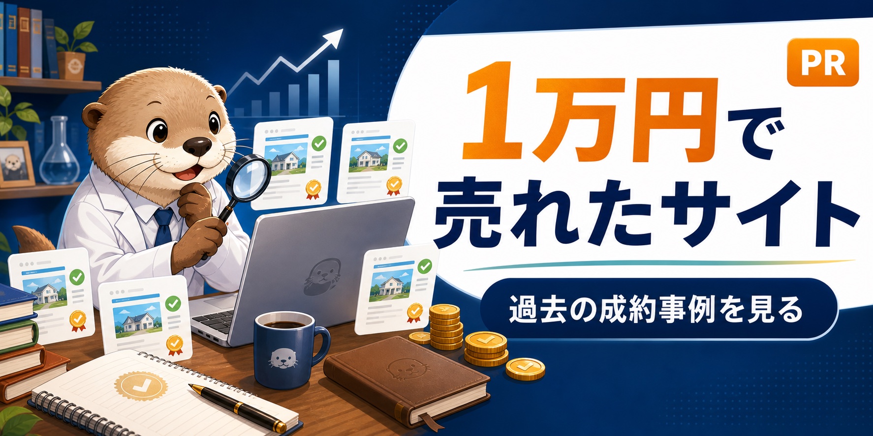 1万円で売れたサイト - 過去の成約事例を見る