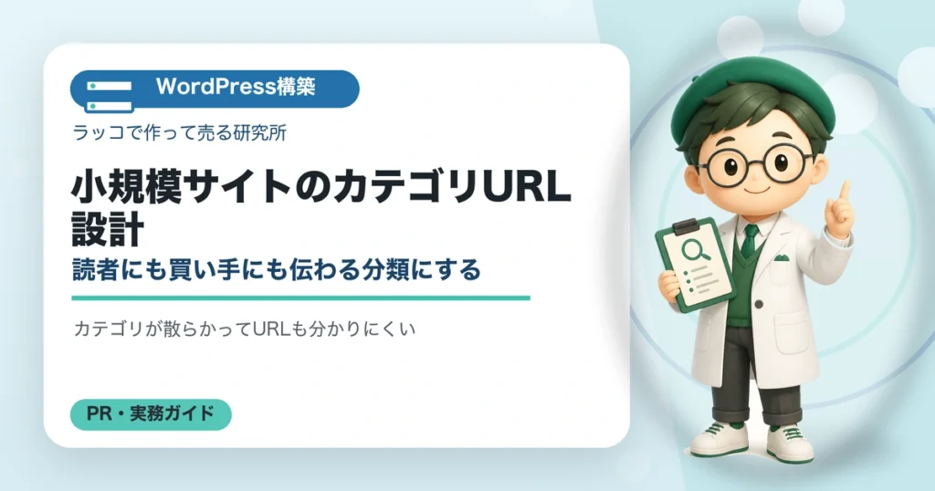 小規模サイトのカテゴリURL設計｜読者にも買い手にも伝わる分類にするの解説イラスト