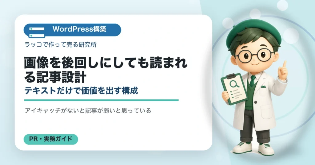 画像を後回しにしても読まれる記事設計｜テキストだけで価値を出す構成の解説イラスト