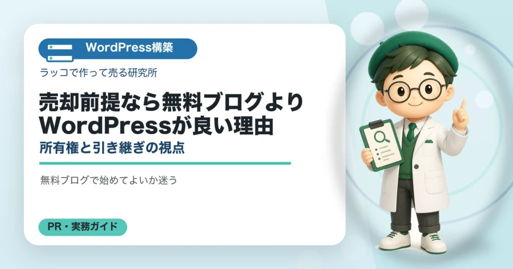 売却前提なら無料ブログよりWordPressが良い理由｜所有権と引き継ぎの視点の解説イラスト