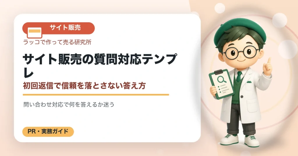 サイト販売の質問対応テンプレ｜初回返信で信頼を落とさない答え方の解説イラスト