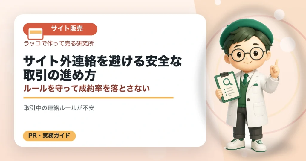 サイト外連絡を避ける安全な取引の進め方｜ルールを守って成約率を落とさないの解説イラスト