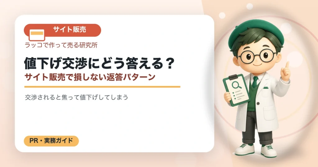 値下げ交渉にどう答える？サイト販売で損しない返答パターンの解説イラスト