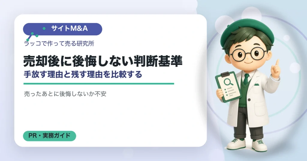 売却後に後悔しない判断基準｜手放す理由と残す理由を比較するの解説イラスト