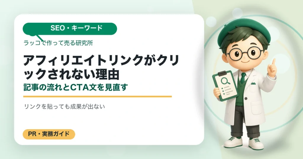 アフィリエイトリンクがクリックされない理由｜記事の流れとCTA文を見直すの解説イラスト