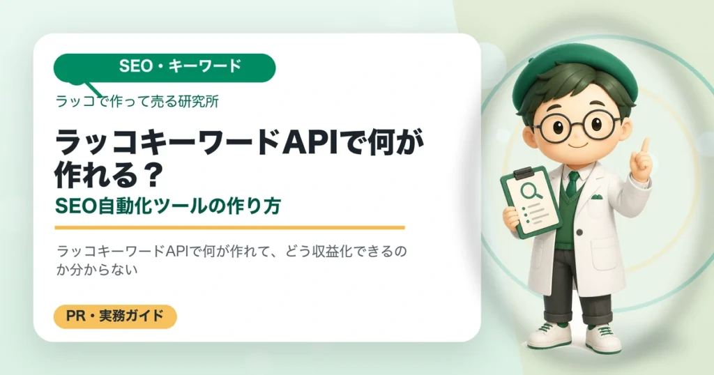 ラッコキーワードAPIで作れるSEO自動化サービスを解説するアイキャッチ画像