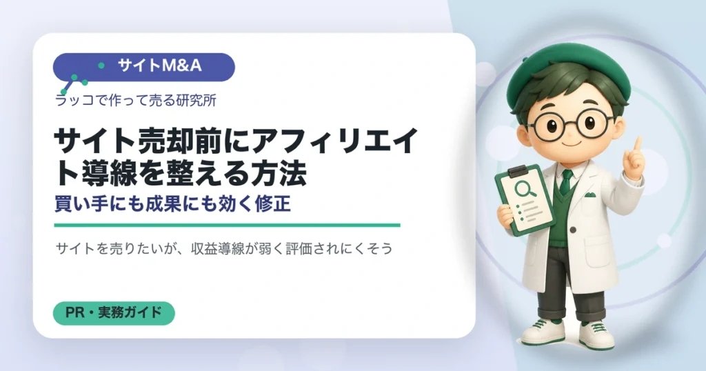 サイト売却前にアフィリエイト導線を整える方法｜買い手にも成果にも効く修正のアイキャッチ画像