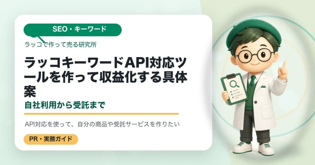 ラッコキーワードAPI対応ツールを作って収益化する具体案｜自社利用から受託までのアイキャッチ画像