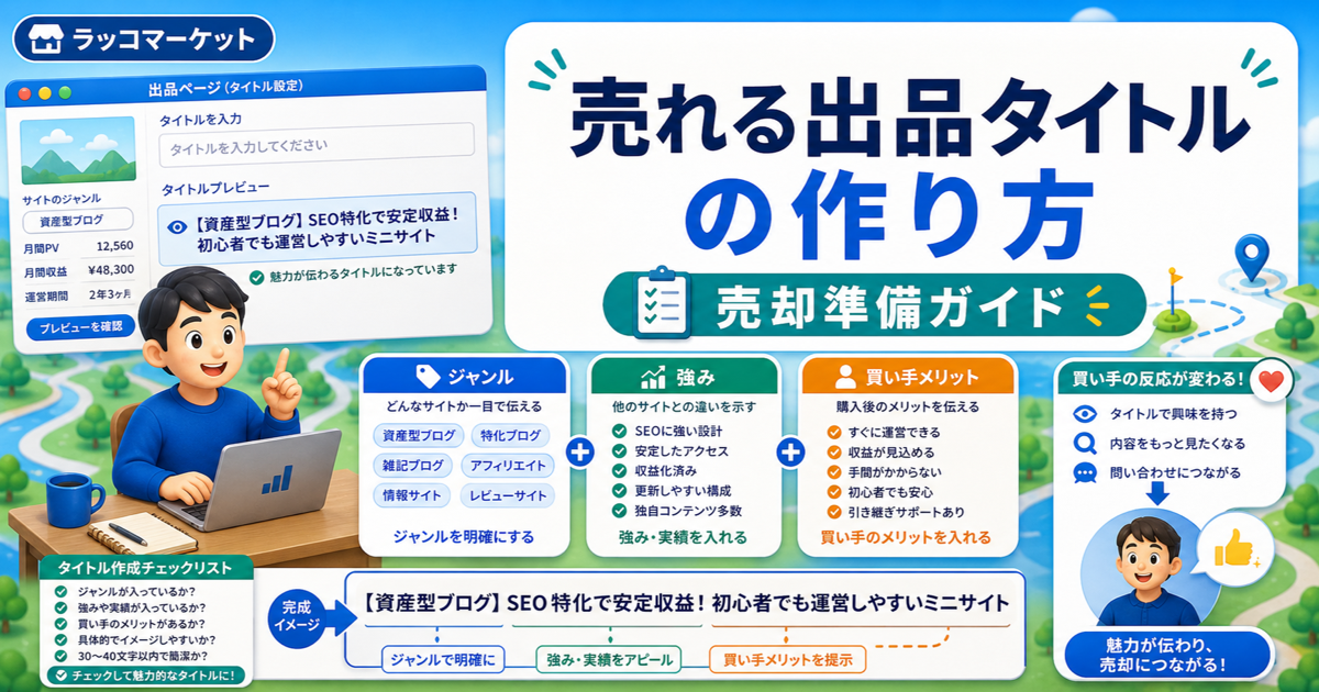 売れる出品タイトルの作り方｜ジャンル・強み・買い手メリットを入れるのアイキャッチ画像