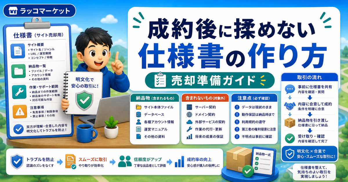 成約後に揉めない仕様書の作り方｜納品物・範囲・注意点を明文化するのアイキャッチ画像