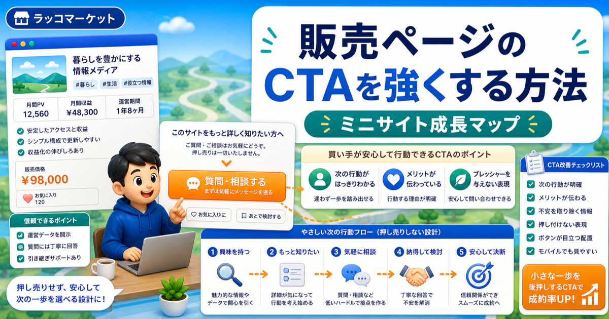 販売ページのCTAを強くする方法｜押し売りせず次の行動を示すのアイキャッチ画像