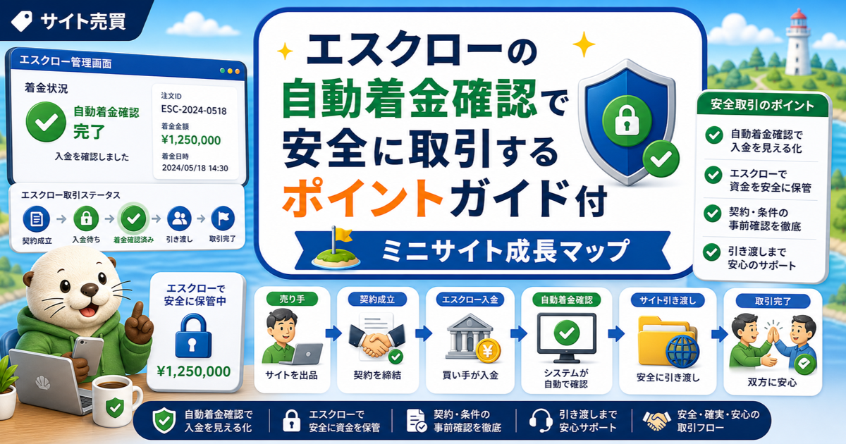 エスクローの自動着金確認で安全に取引するポイント徹底解説ガイド付のアイキャッチ画像