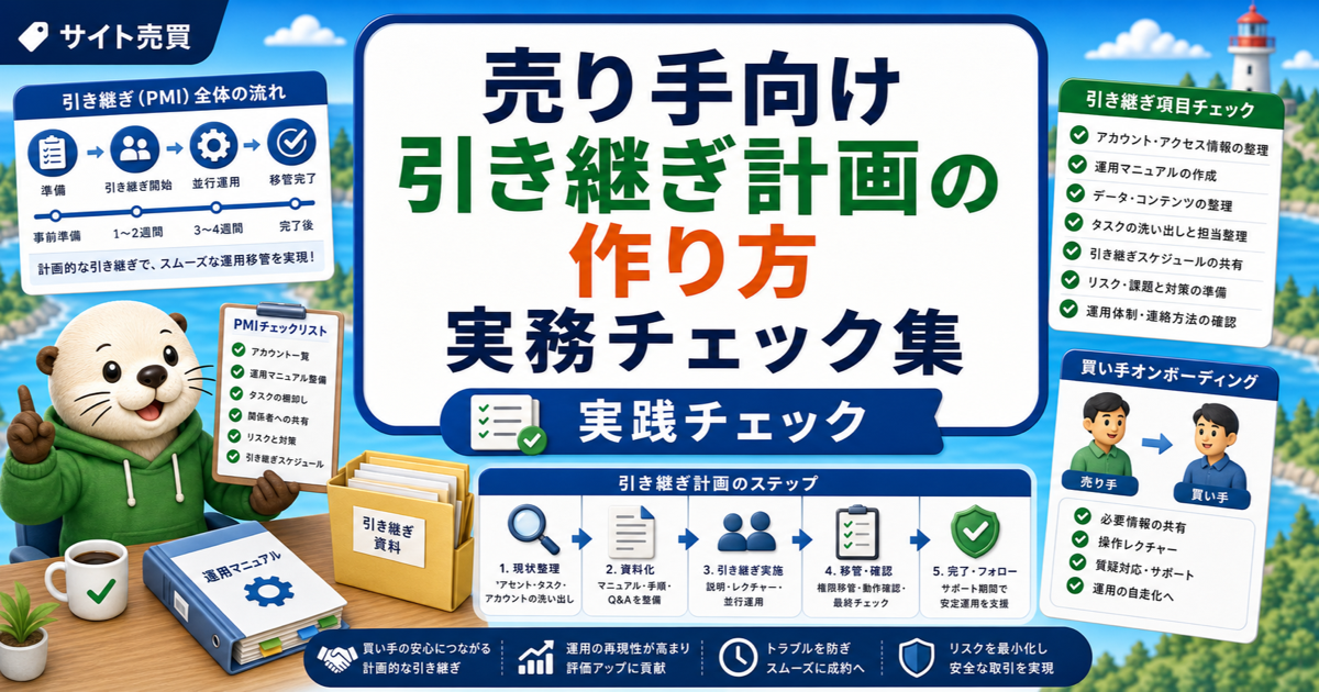 【売り手向け】引き継ぎ（PMI）計画の作り方実務チェック集徹底版のアイキャッチ画像