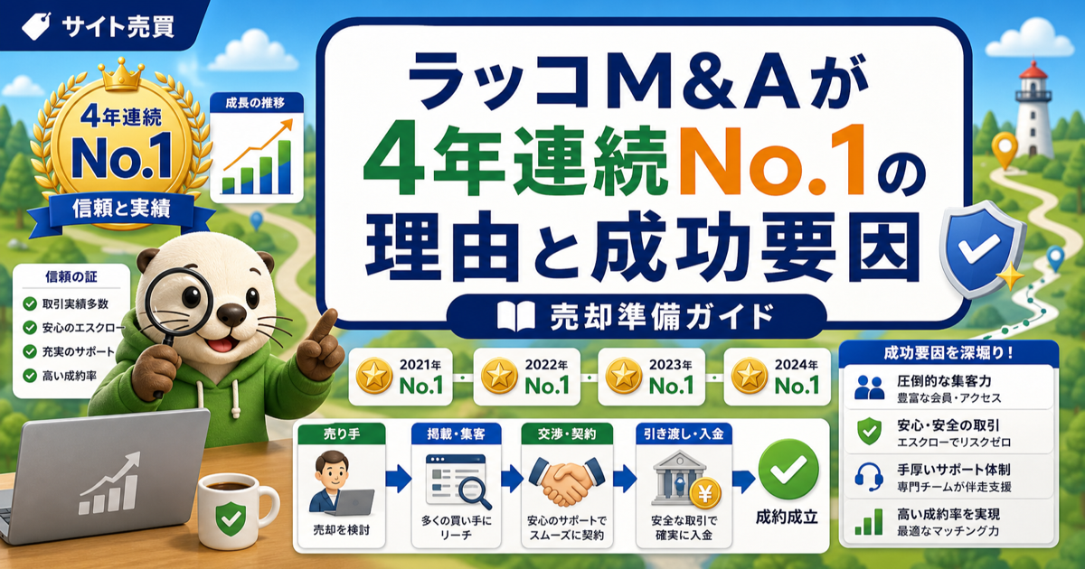 ラッコM&Aが4年連続No.1の理由を深堀りを徹底解説と成功要因のアイキャッチ画像