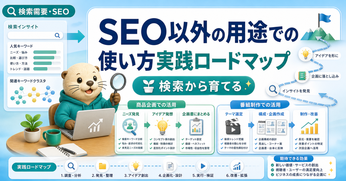 SEO以外の用途（商品企画・番組制作）での使い方実践ロードマップのアイキャッチ画像