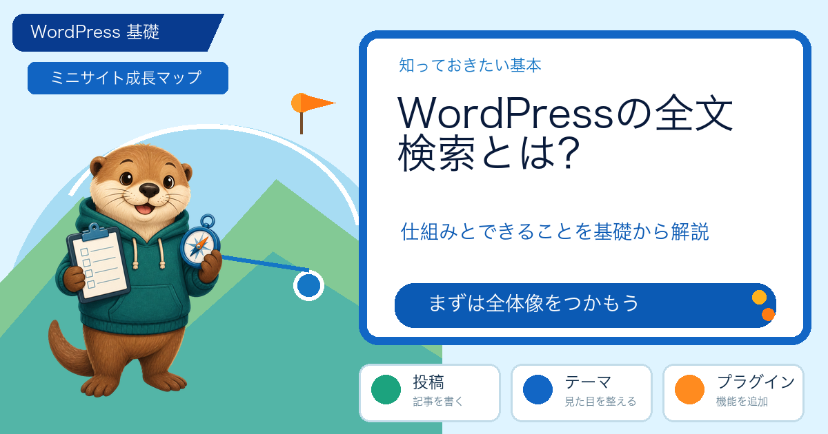 WordPressの全文検索とは？仕組み・使い方・判断基準を具体的に解説の解説図